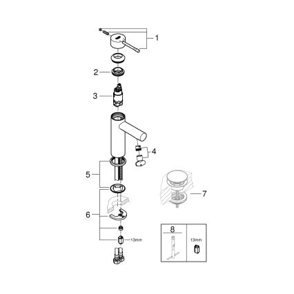 GROHE 34294001 - Baterie pentru lavoar ESSENCE DN 15, crom lucios