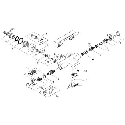 GROHE 34464001 - Baterie termostatică pentru cadă GROHTHERM 2000 DN 15, crom lucios