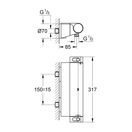 GROHE 34469001 - Baterie termostatică pentru duș GROHTHERM 2000 DN 15 crom