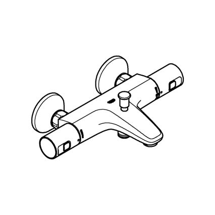 GROHE 345982430 - Baterie termostatică pentru cadă PRECISION START, 168 mm, neagră