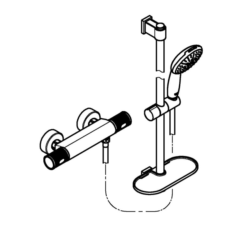 GROHE 34791001 - Set de duș termostatic PRECISION FEEL, 600 mm, crom