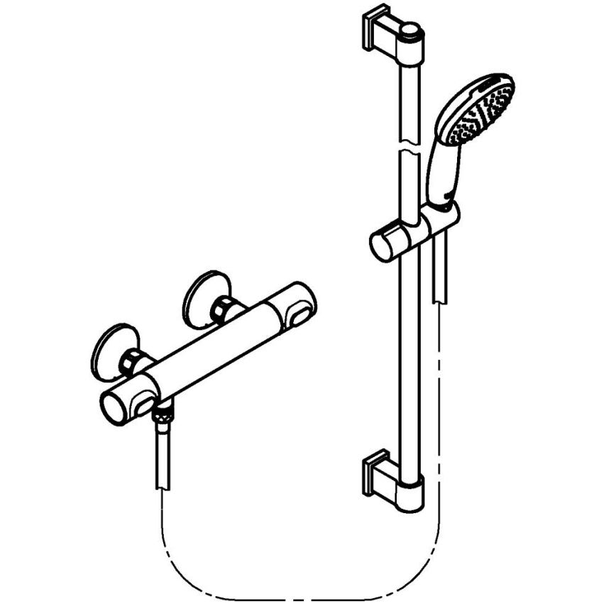 GROHE 34805001 - Set pentru duș cu baterie termostatică PRECISION FLOW DN 15, crom lucios