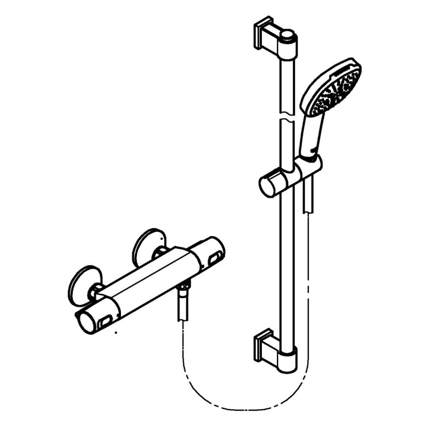 GROHE 34855003 - Set de duș cu baterie termostatică PRECISION TREND 150 mm crom lucios
