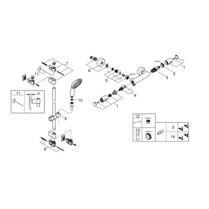 GROHE 34857000 - Set de duș cu baterie termostatică PRECISION GET 12” crom lucios