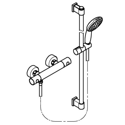 GROHE 34857000 - Set de duș cu baterie termostatică PRECISION GET 12” crom lucios