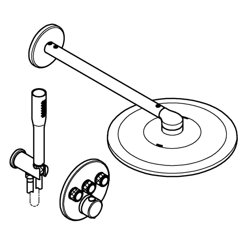 GROHE 34874000 - Sistem de duș PRECISION SMARTCONTROL, 310 mm, crom lucios
