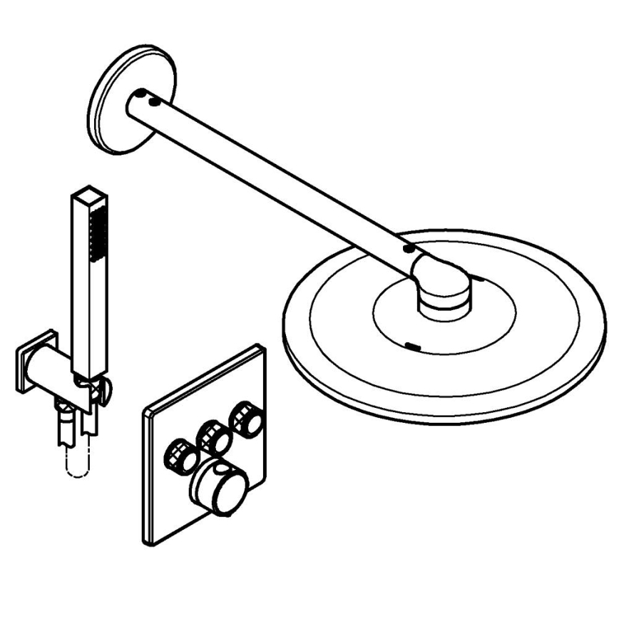 GROHE 34875000 - Sistem de duș PRECISION SMARTCONTROL 310 mm, crom lucios