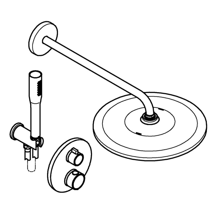 GROHE 34880000 - Set de duș cu baterie încastrată GROHTHERM SMARTCONTROL crom lucios
