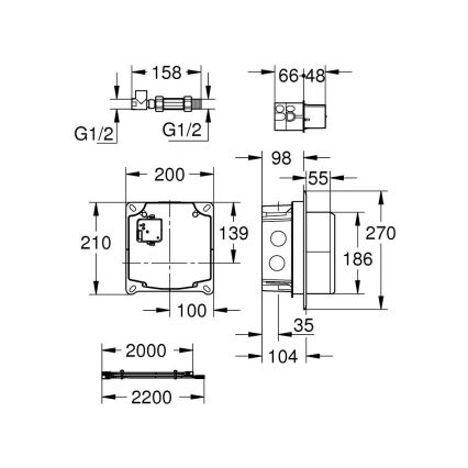 GROHE 36264001 - Set încastrat ESSENSE E, crom lucios
