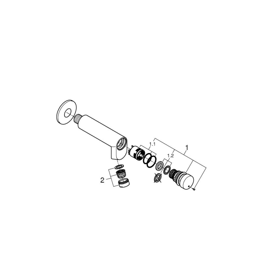 GROHE 36266000 - Ventil de perete cu închidere automată EUROECO COSMOPOLITAN T DN 15, crom