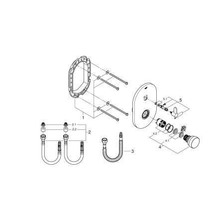 GROHE 36321000 - Baterie de duș cu închidere automată EUROSMART COSMOPOLITAN T, crom