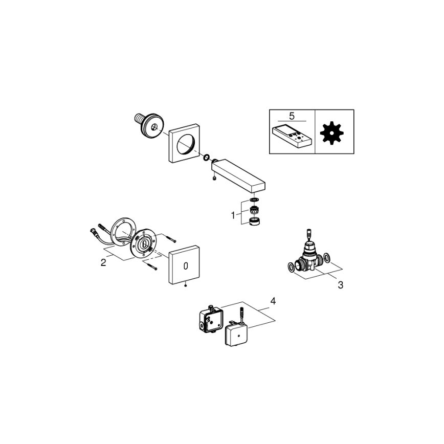GROHE 36442000 - Baterie electronică cu senzor infraroșu EUROCUBE E crom lucios