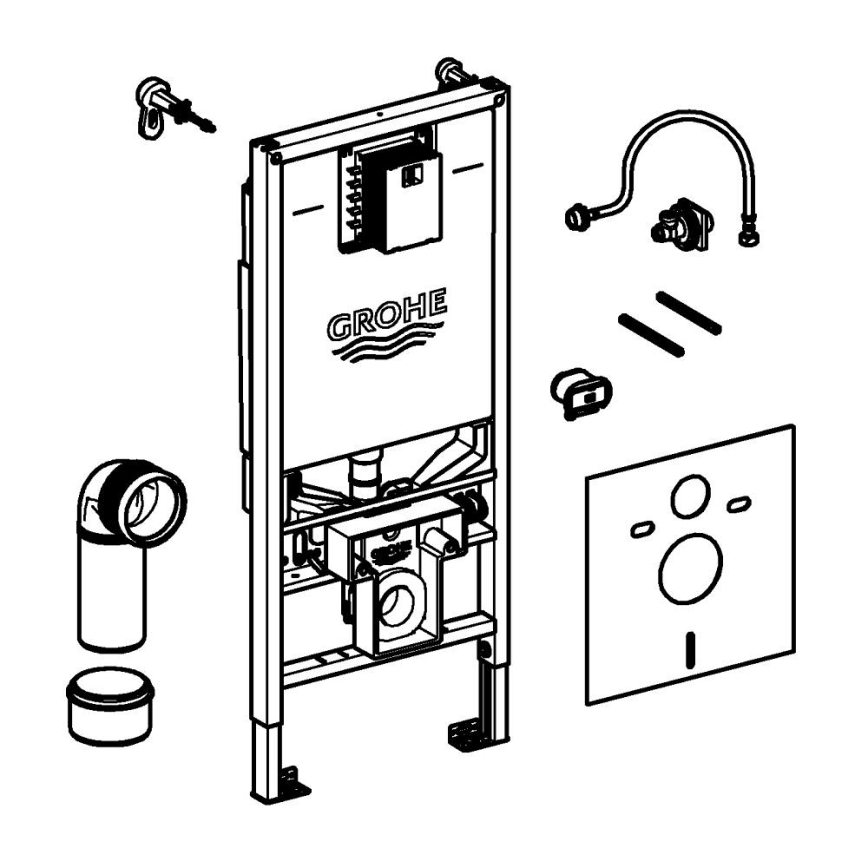 GROHE 36509SH0 - Set 4 în 1 RAPID SLX, 1,13 m, din inox