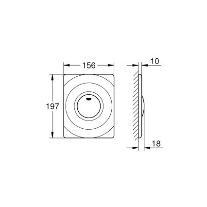 GROHE 37063000 - Placă de acționare SURF, 156 × 197 mm, crom lucios