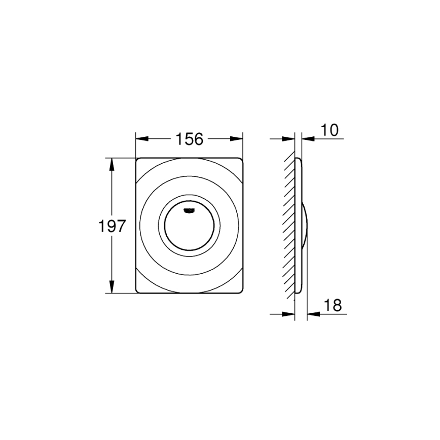 GROHE 37063SH0 - Placă de acționare SURF 156 × 197 mm, albă