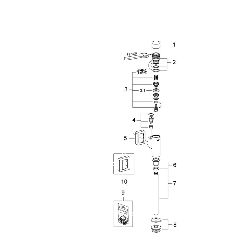 GROHE 37339000 - Sistem de spălare pentru pisoar RONDO 12” crom lucios