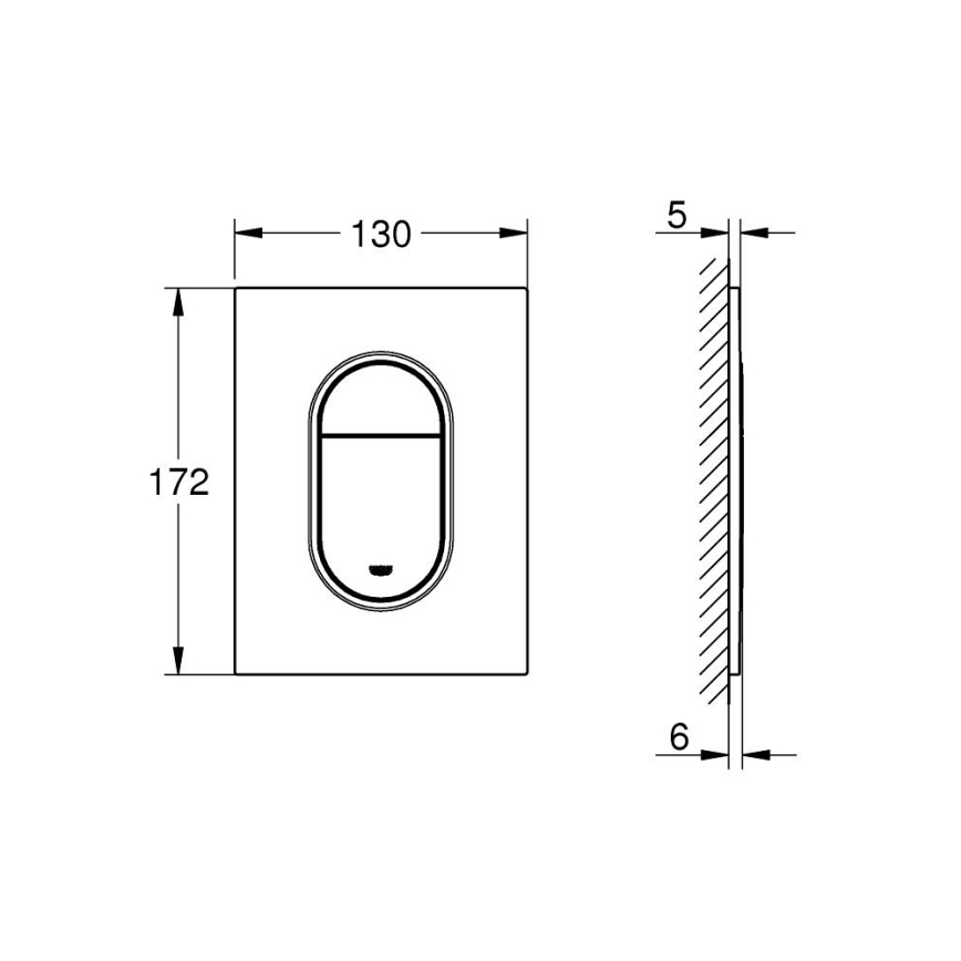 GROHE 37624GN0 - Placă de acționare ARENA COSMOPOLITAN S, 130 × 172 mm, aurie