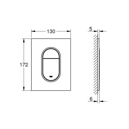 GROHE 37624SH0 - Placă de acționare ARENA COSMOPOLITAN S 130 × 172 mm, albă