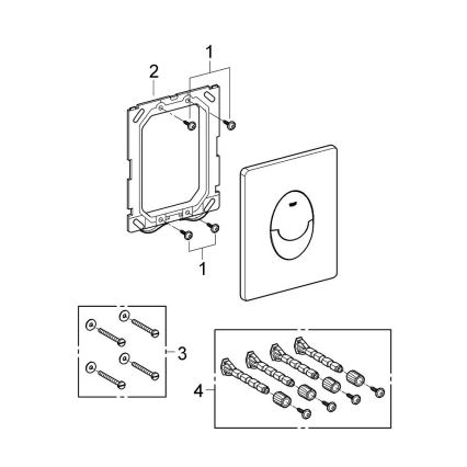 GROHE 38505P00 - Placă de acționare SKATE AIR 156 × 197 mm crom mat