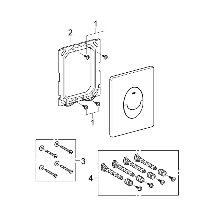 GROHE 38505P00 - Placă de acționare SKATE AIR 156 × 197 mm crom mat