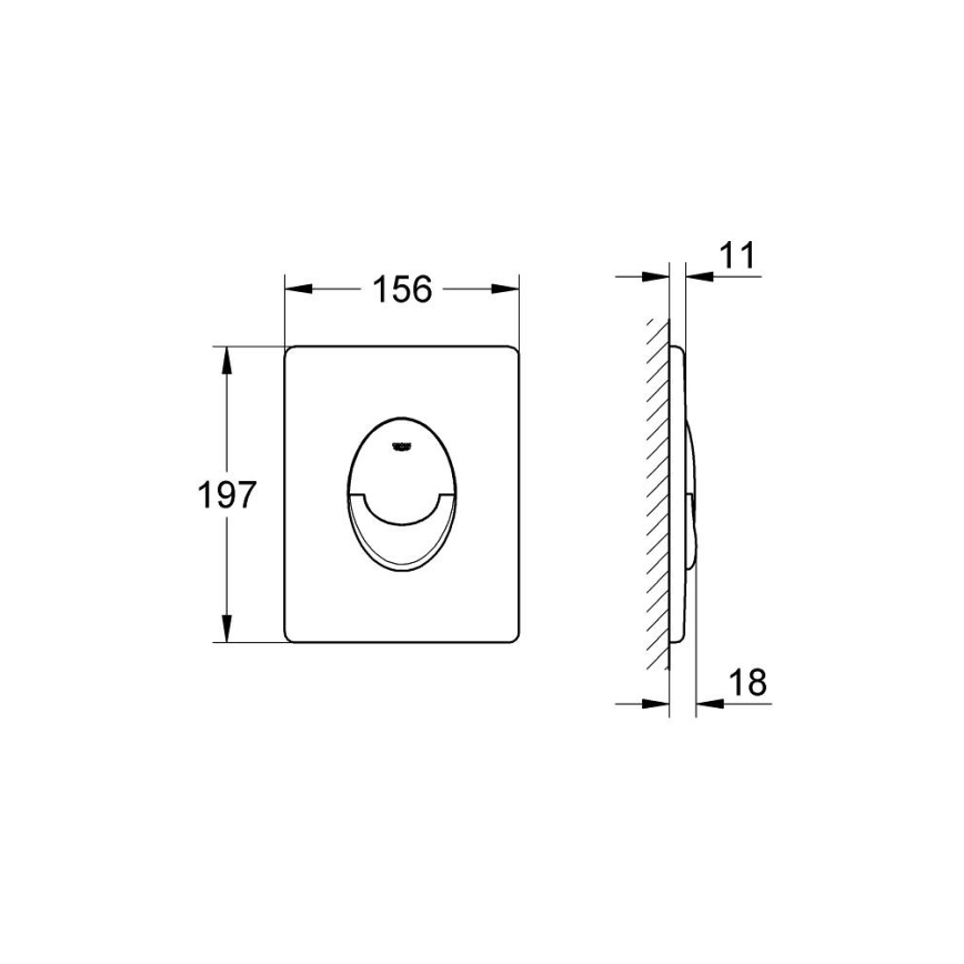 GROHE 38505SH0 - Placă de acționare SKATE AIR 156 × 197 mm, albă