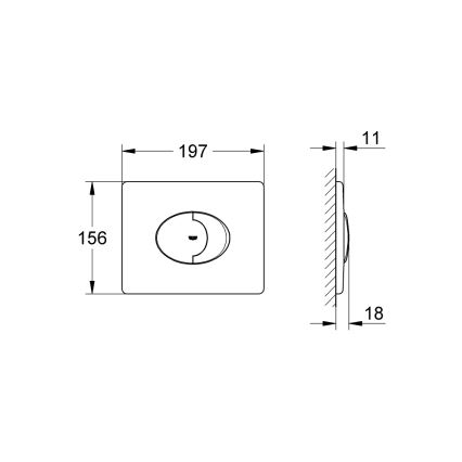 GROHE 38506SH0 - Placă de acționare SKATE AIR 156 × 197 mm, albă