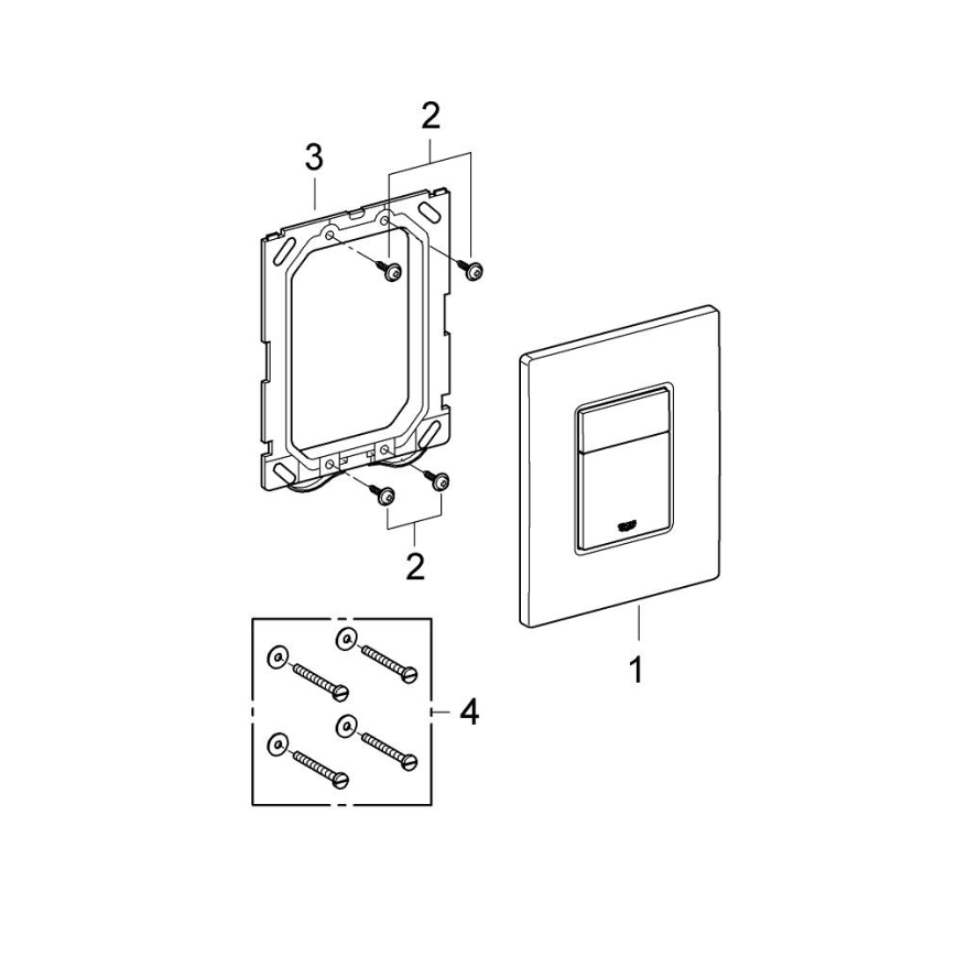 GROHE 38732DC0 - Buton de acționare SKATE COSMOPOLITAN 156 × 197 mm, inox