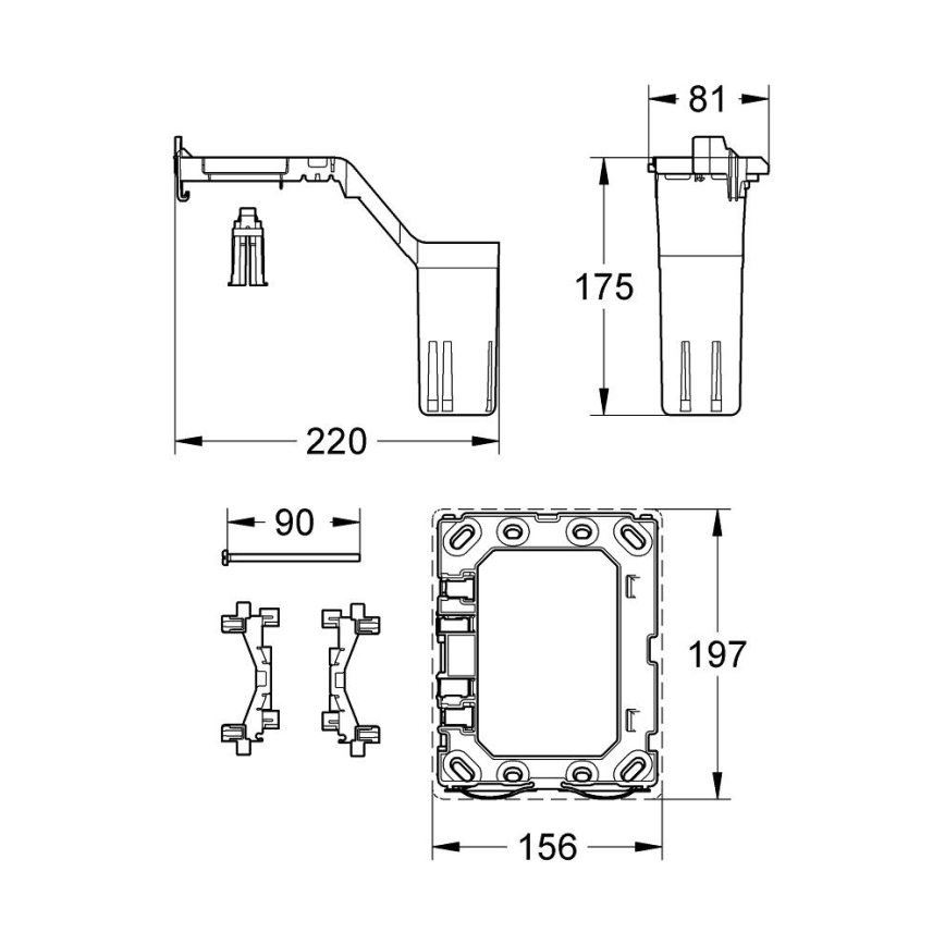 GROHE 38796000 - Kit de conversie FRESH 156 × 197 mm