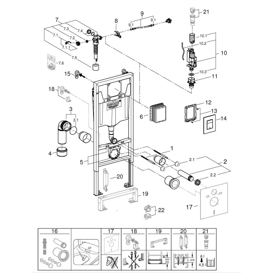 GROHE 388112430 - Set WC SOLIDO 3 în 1, 1,13 m, crom mat