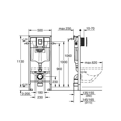 GROHE 38811KF0 - Set 3-în-1 pentru WC SOLIDO 1,13 m, negru