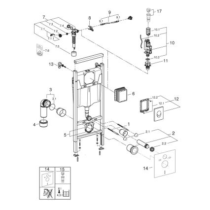 GROHE 38839000 - Set 3 în 1 pentru WC RAPID SL, 1,13 m
