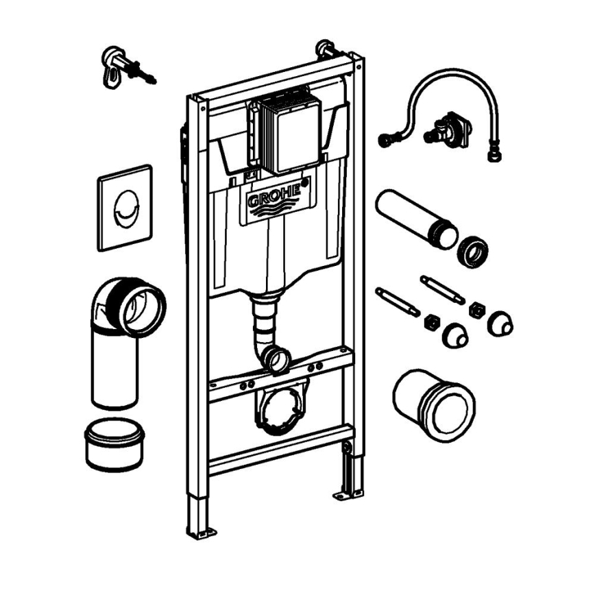 GROHE 38839000 - Set 3 în 1 pentru WC RAPID SL, 1,13 m