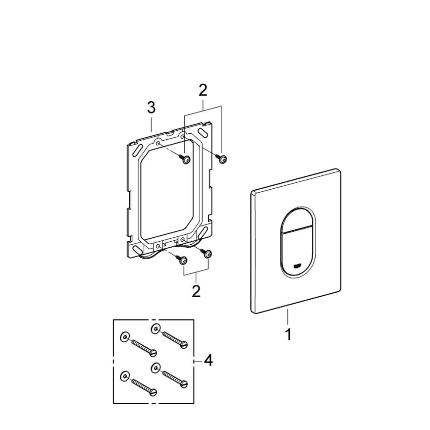 GROHE 38844SH0 - Placă de acționare ARENA COSMOPOLITAN, 156 × 197 mm, albă
