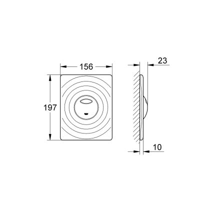 GROHE 38861000 - Placă de acționare SURF, 156 × 197 mm, crom lucios