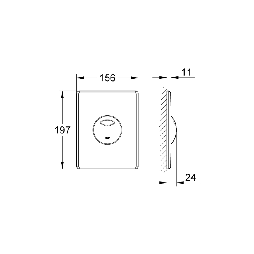 GROHE 38862000 - Buton de evacuare SKATE 156 × 197 mm crom lucios