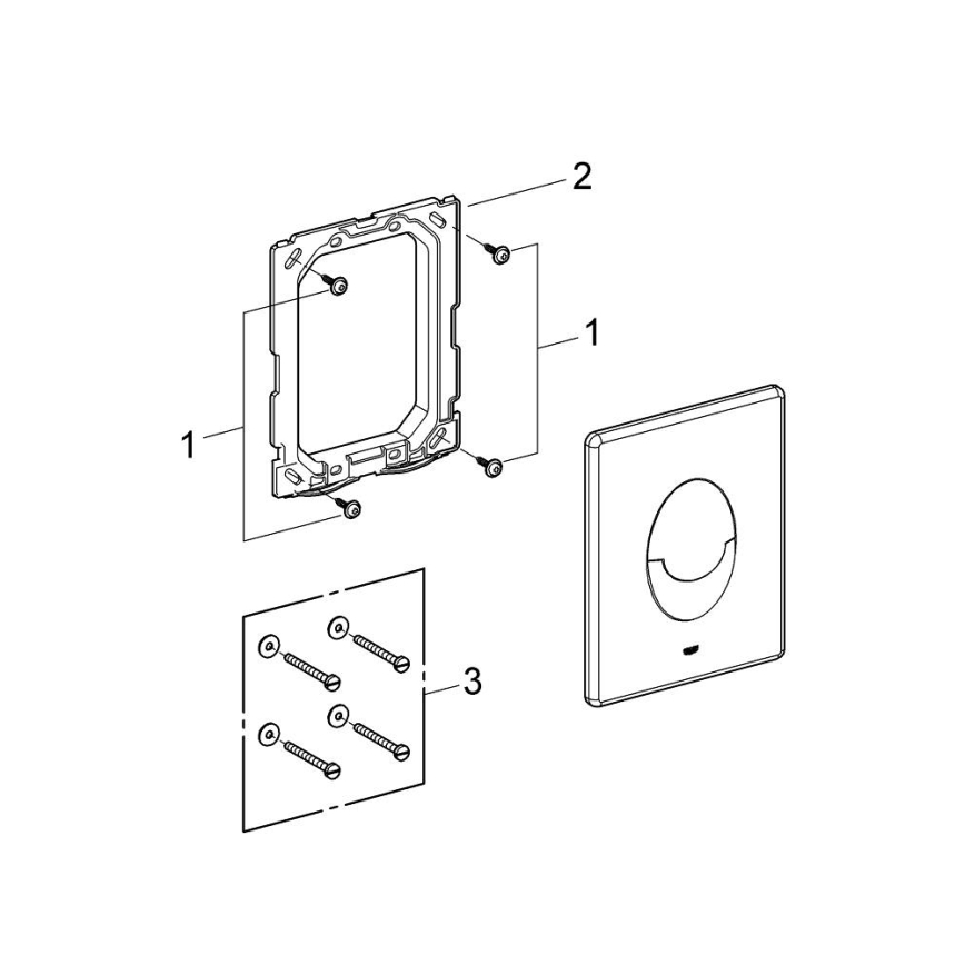 GROHE 389642430 - Placă de acționare START 156 × 197 mm, neagră