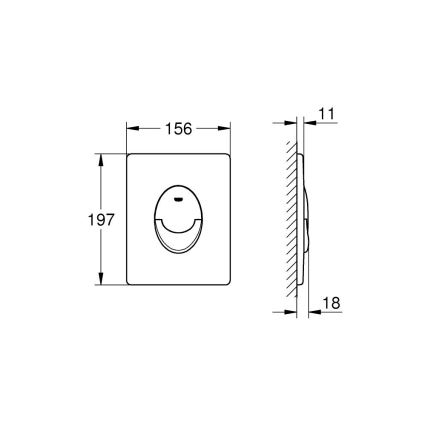 GROHE 38964KF0 - Placă de acționare START 156 × 197 mm negru Phantom