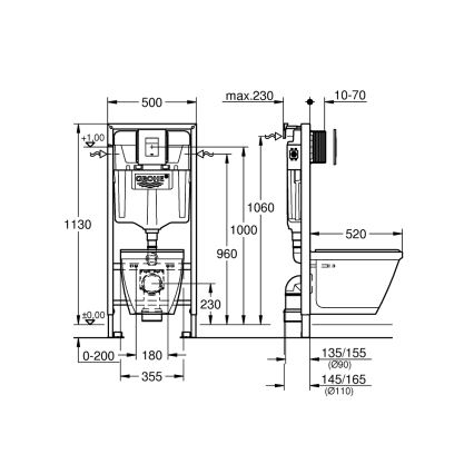 GROHE 39186000 - Set SOLIDO COMPACT 4 în 1 cu ceramică, 1,13 m