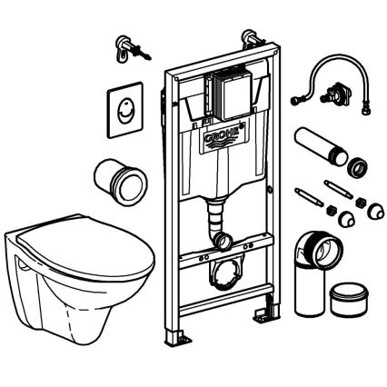 GROHE 39192000 - Set 4 în 1 SOLIDO, 1,13 m, alb Duro