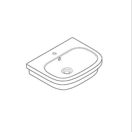 GROHE 39337000 - Lavoar pentru montaj pe blat EURO CERAMIC 600 × 480 mm ceramică/alb