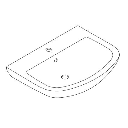GROHE 39420000 - Lavoar suspendat BAU CERAMIC 646 × 468 mm ceramică/albă