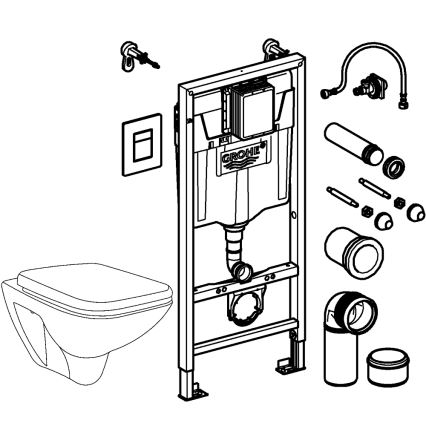 GROHE 39467000 - Set WC SOLIDO 1,13 m ceramică/albă