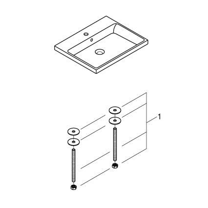 GROHE 3947900H - Lavoar CUBE CERAMIC 600 × 490 mm, din ceramică, alb