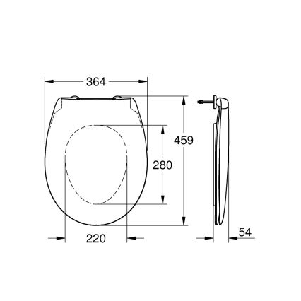GROHE 39493000 - capac WC BAU CERAMIC, alb Duro