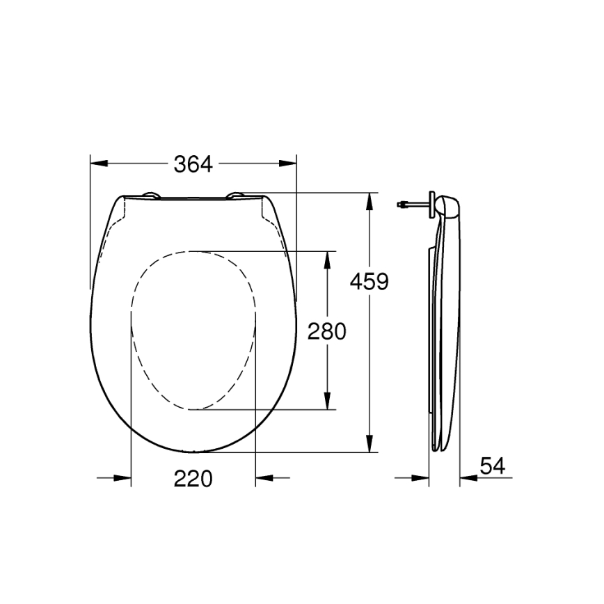 GROHE 39493000 - capac WC BAU CERAMIC, alb Duro