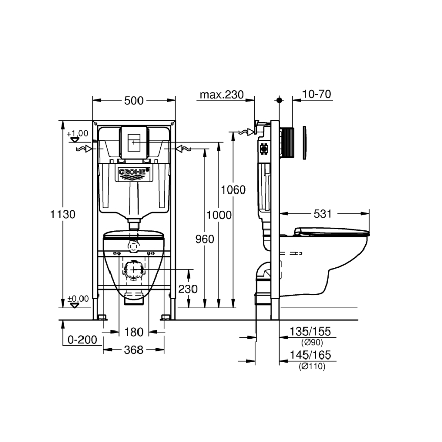 GROHE 39586000 - SOLIDO, set 5 în 1, 1,13 m, ceramică/alb