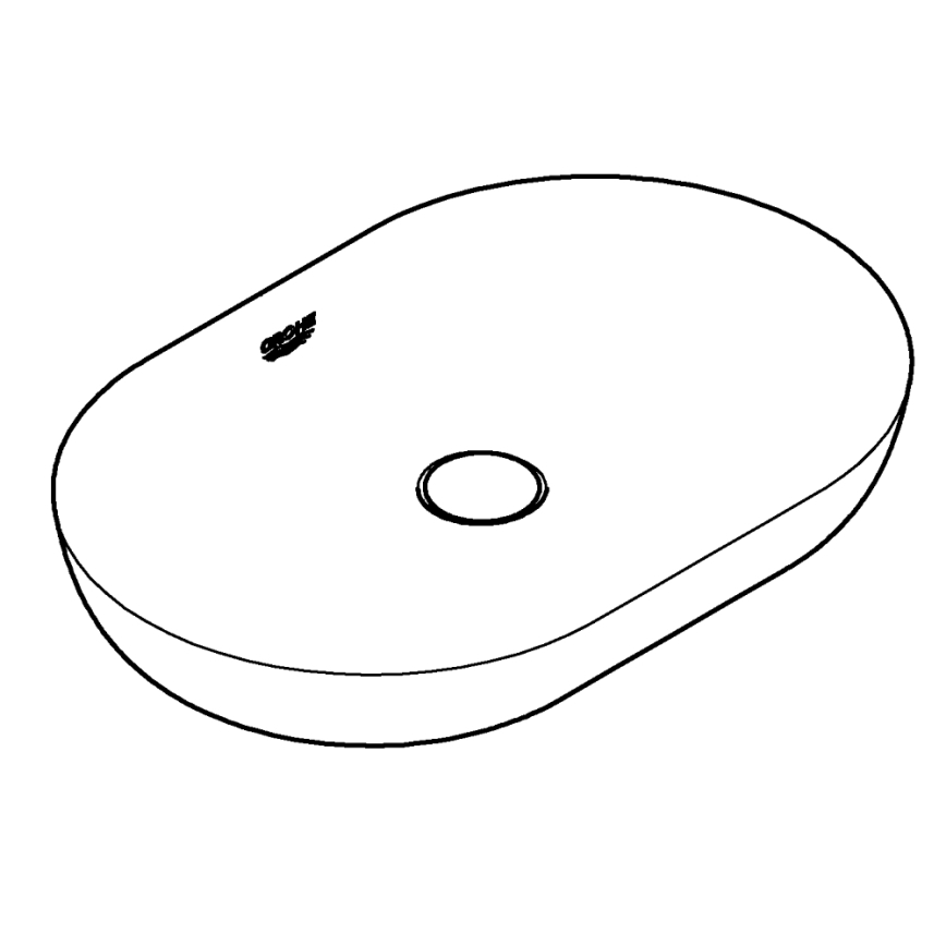 GROHE 3960800H - Lavoar ESSENCE pentru montare pe blat, 600 × 400 mm, ceramică, alb