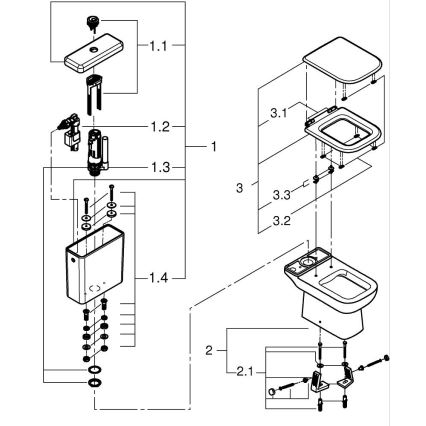 GROHE 39814000 - Set WC combinat START EDGE, 825 × 557 × 384 mm, ceramică/alb durabil