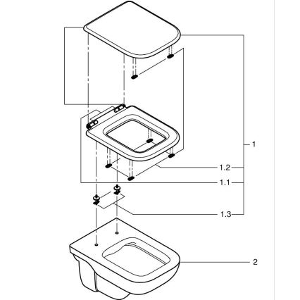 GROHE 39815000 - Vas WC suspendat START EDGE, 53,8 x 36,5 cm, alb durabil