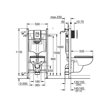 GROHE 39816000 - Set pentru WC SOLIDO COMPACT, 1,13 m, ceramică/alb